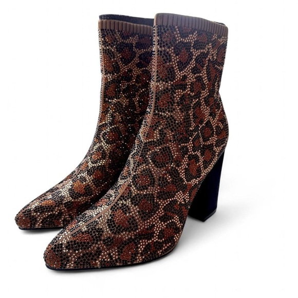 MIA Brown Marlena Leopard Spot Knit Boot 6.5 NWT - Picture 7 of 8